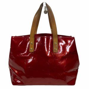 Authentic Louis Vuitton Tote Bag Read PM Red Vernis Used LV Handbag